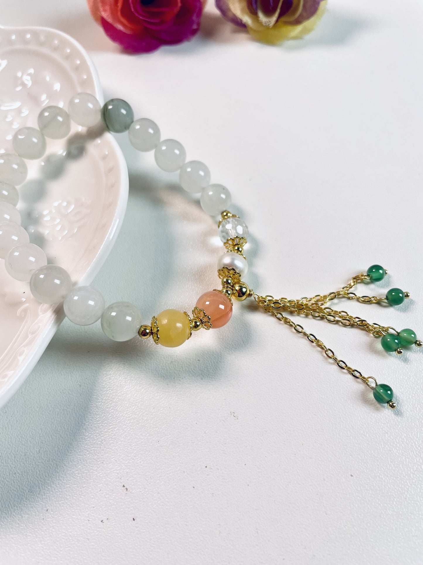 Handcrafted Tianshan Green Jade Bracelet - Unveiling Nature's Elegance