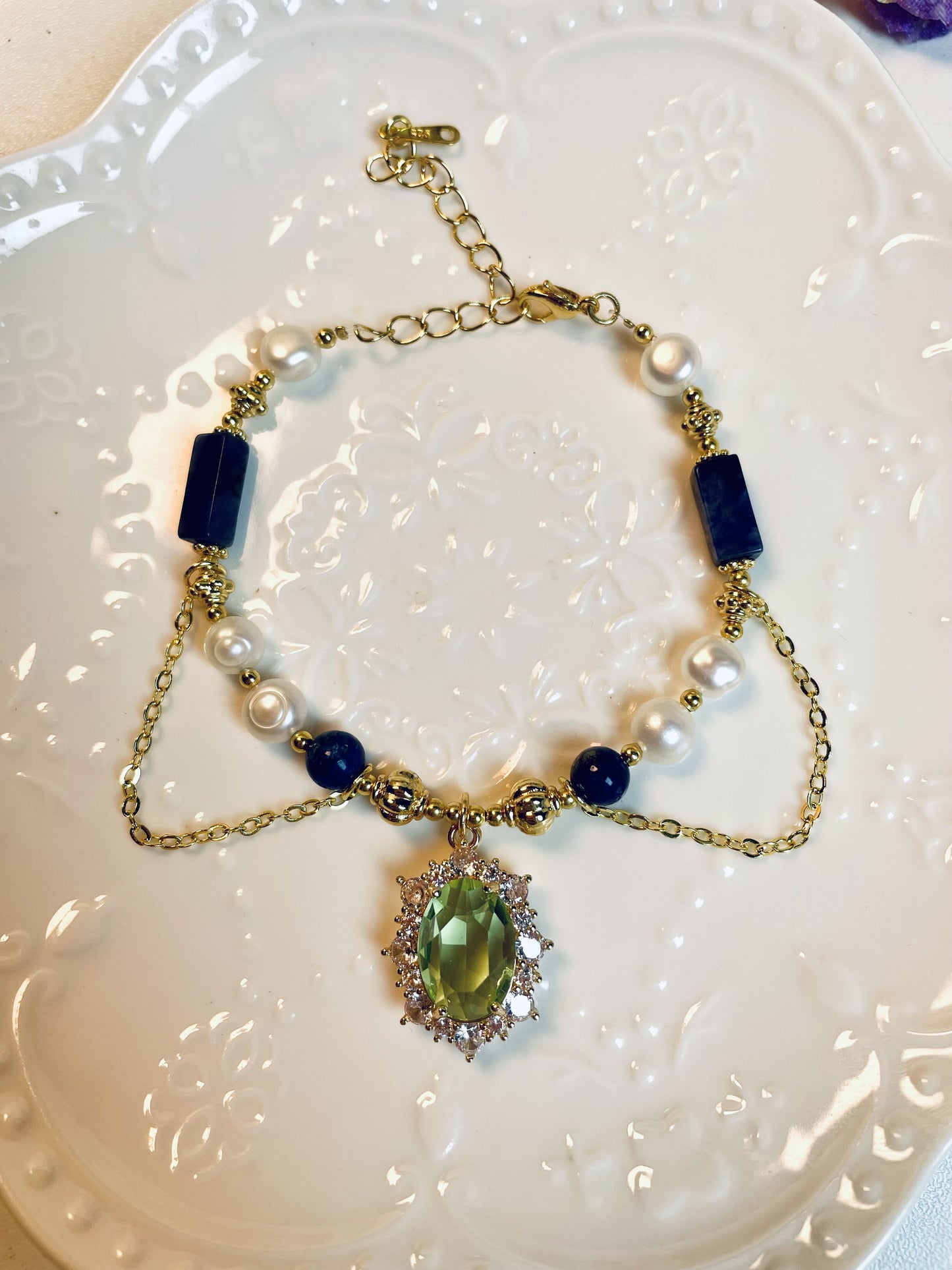 DIY Lapis Necklace and Bracelet