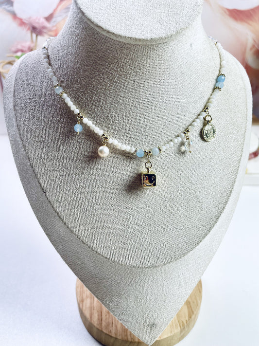 DIY Aquamarine Smile Necklace and Bracelet