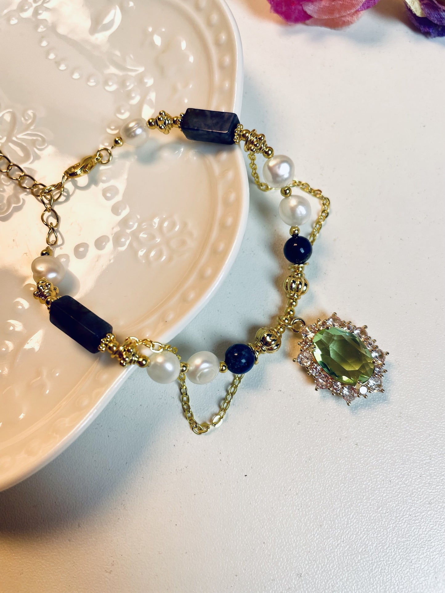 DIY Lapis Necklace and Bracelet