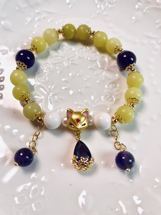 DIY Lemon color and cute Fox Bracelet