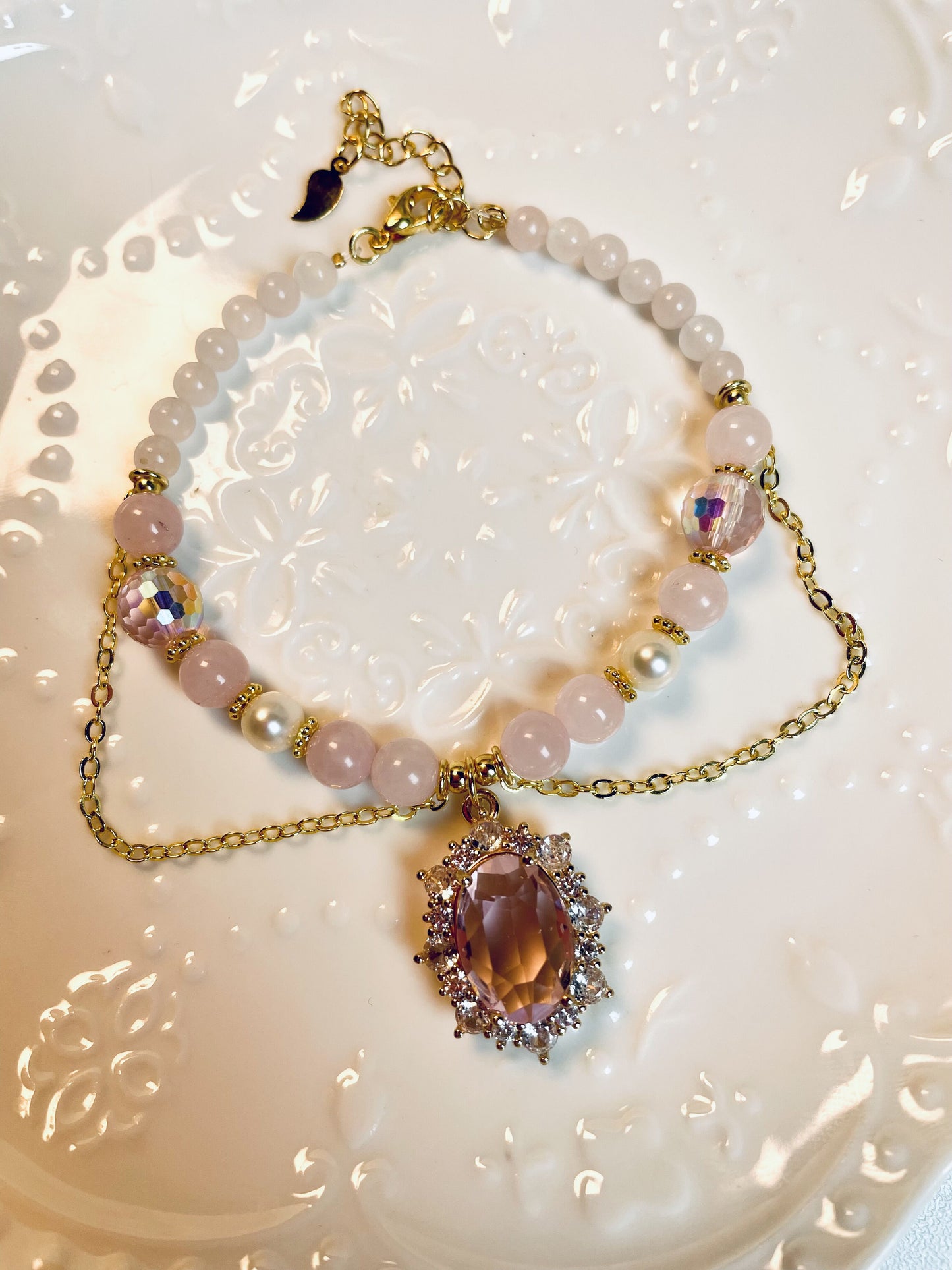 DIY Rose Quartz Necklace and Bracelet