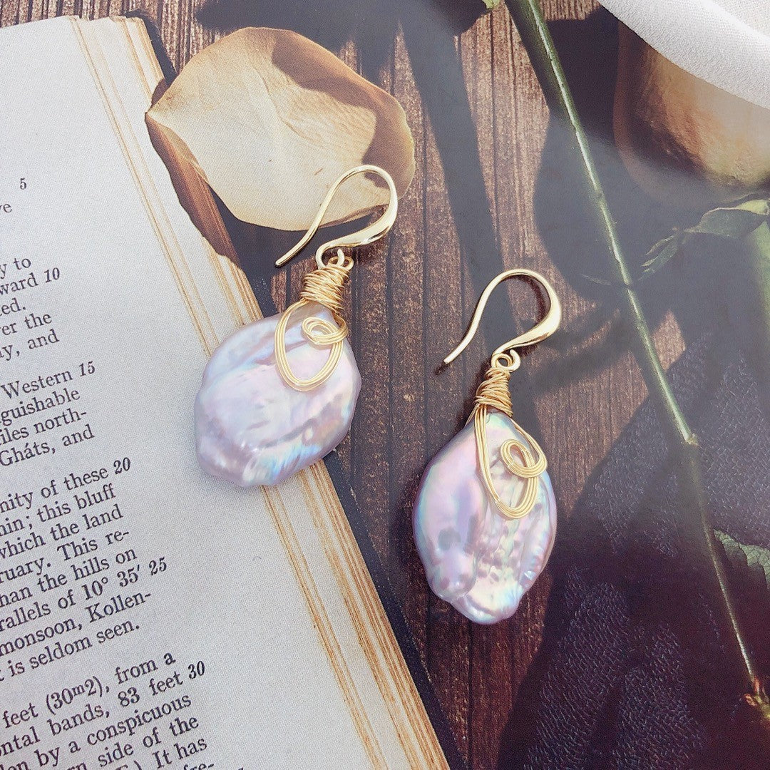 Pearl earrings #12 Baroque