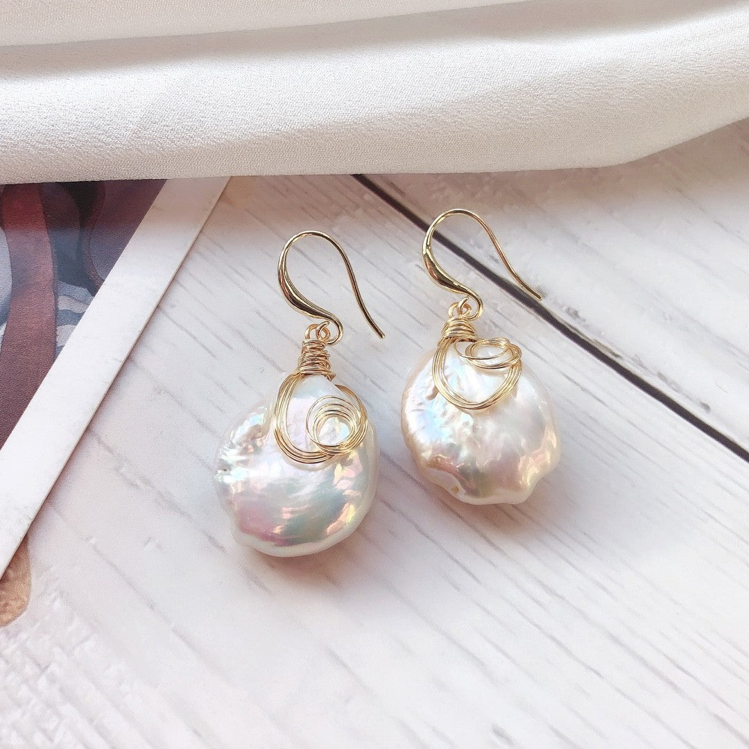 Pearl earrings #12 Baroque