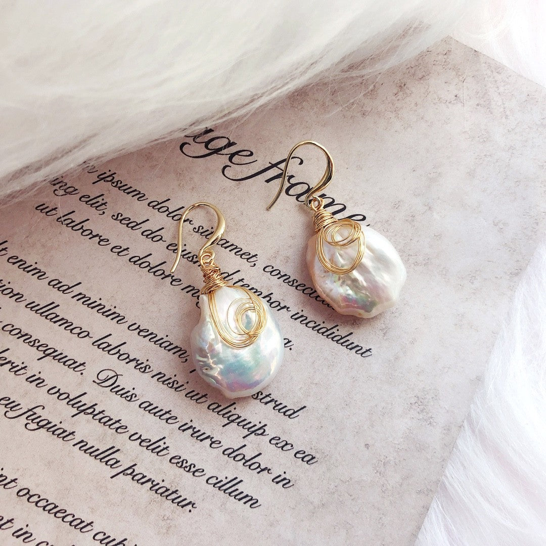 Pearl earrings #12 Baroque