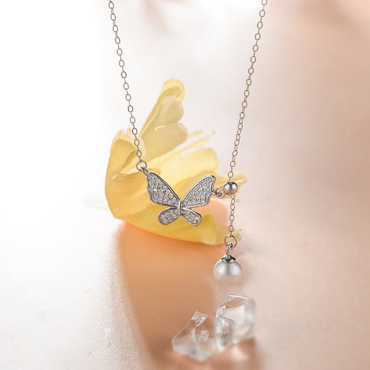 Cute butterfly necklace-Silver 925