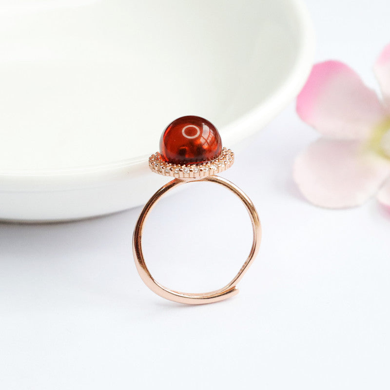 Amber ring #2-Silver 925