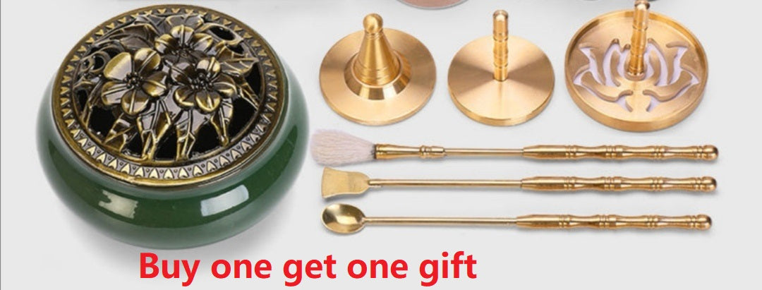 7pcs ceramics copper Incense burner incense marking kit