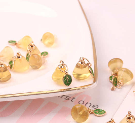 DIY charms for jewelry-Crystal(Peach, Apple, Pear)