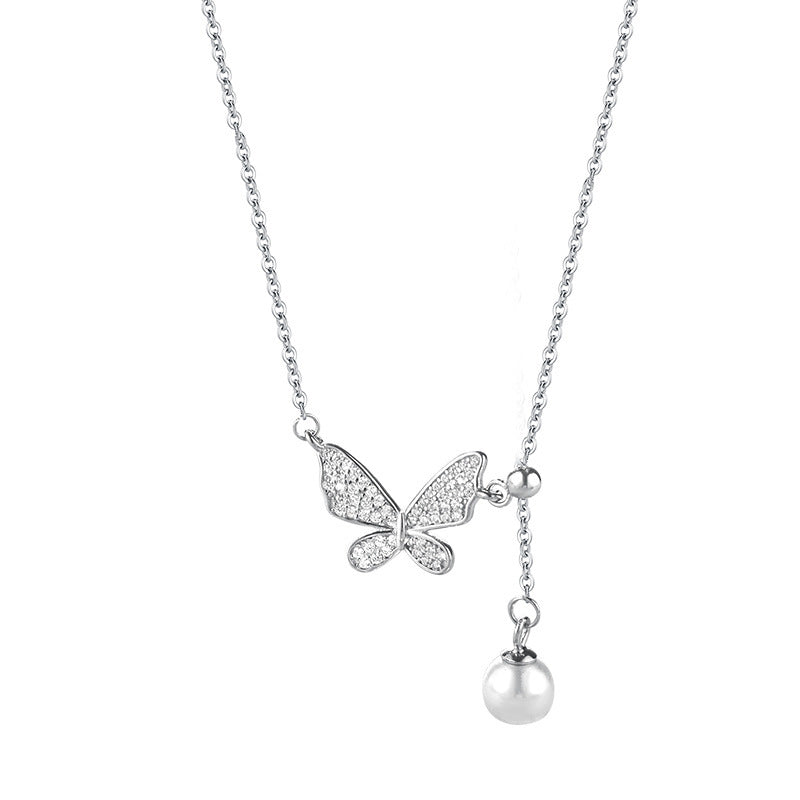 Cute butterfly necklace-Silver 925