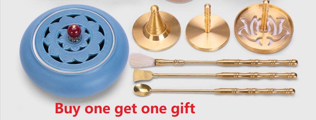 7pcs ceramics copper Incense burner incense marking kit