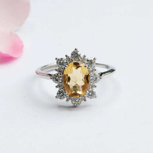 Citrine ring #7-Silver 925