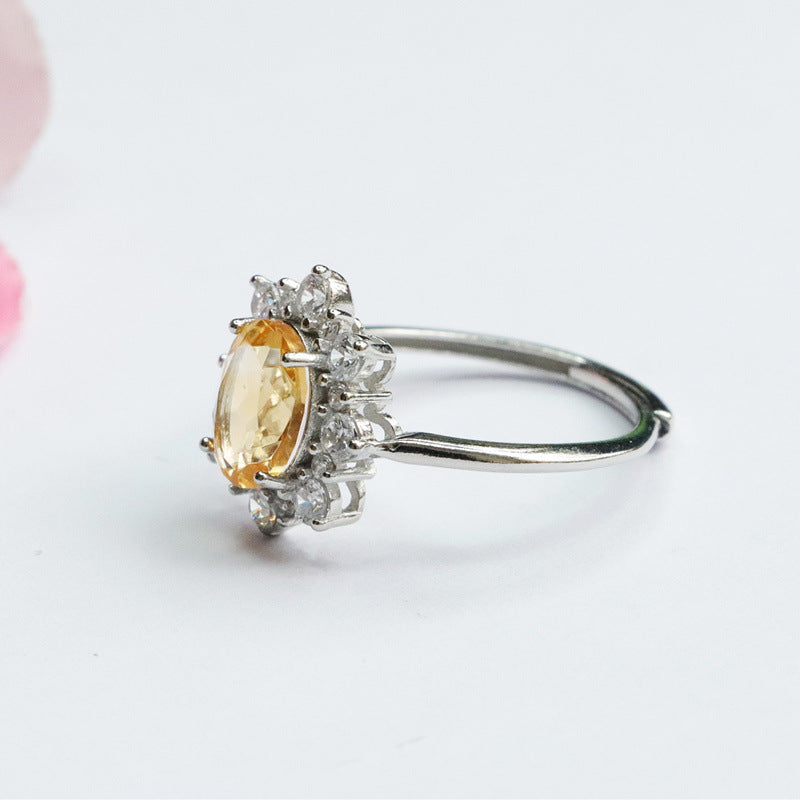 Citrine ring #7-Silver 925