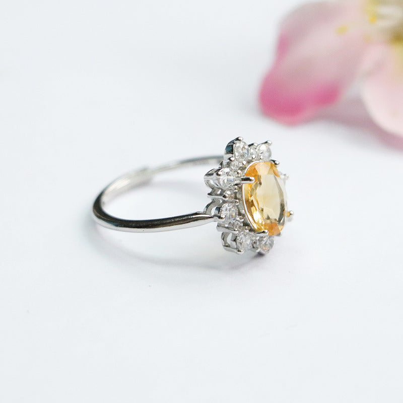 Citrine ring #7-Silver 925