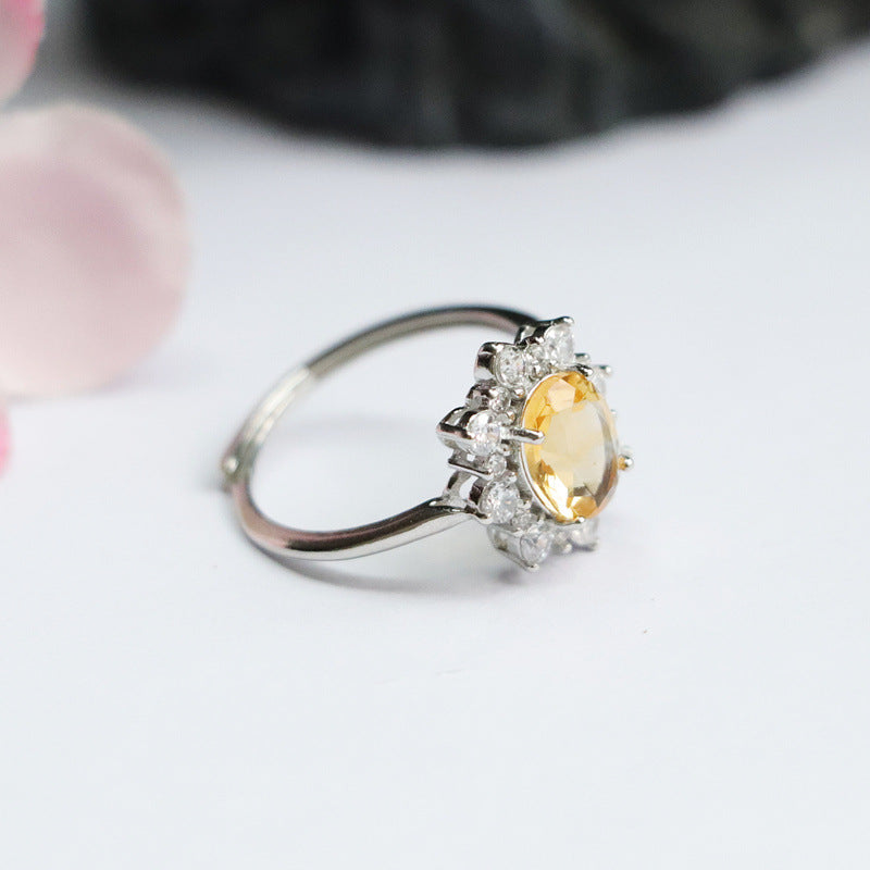 Citrine ring #7-Silver 925