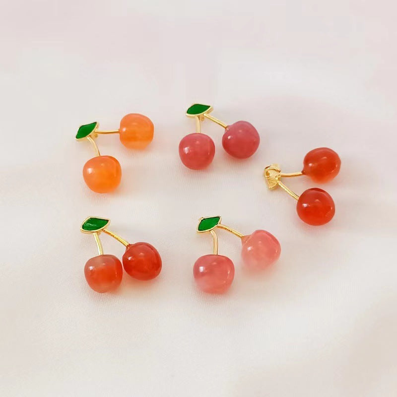 DIY charms for jewelry-Agate(Peach, Apple, Strawberry, Fish tail, Persimmon, Cherry)