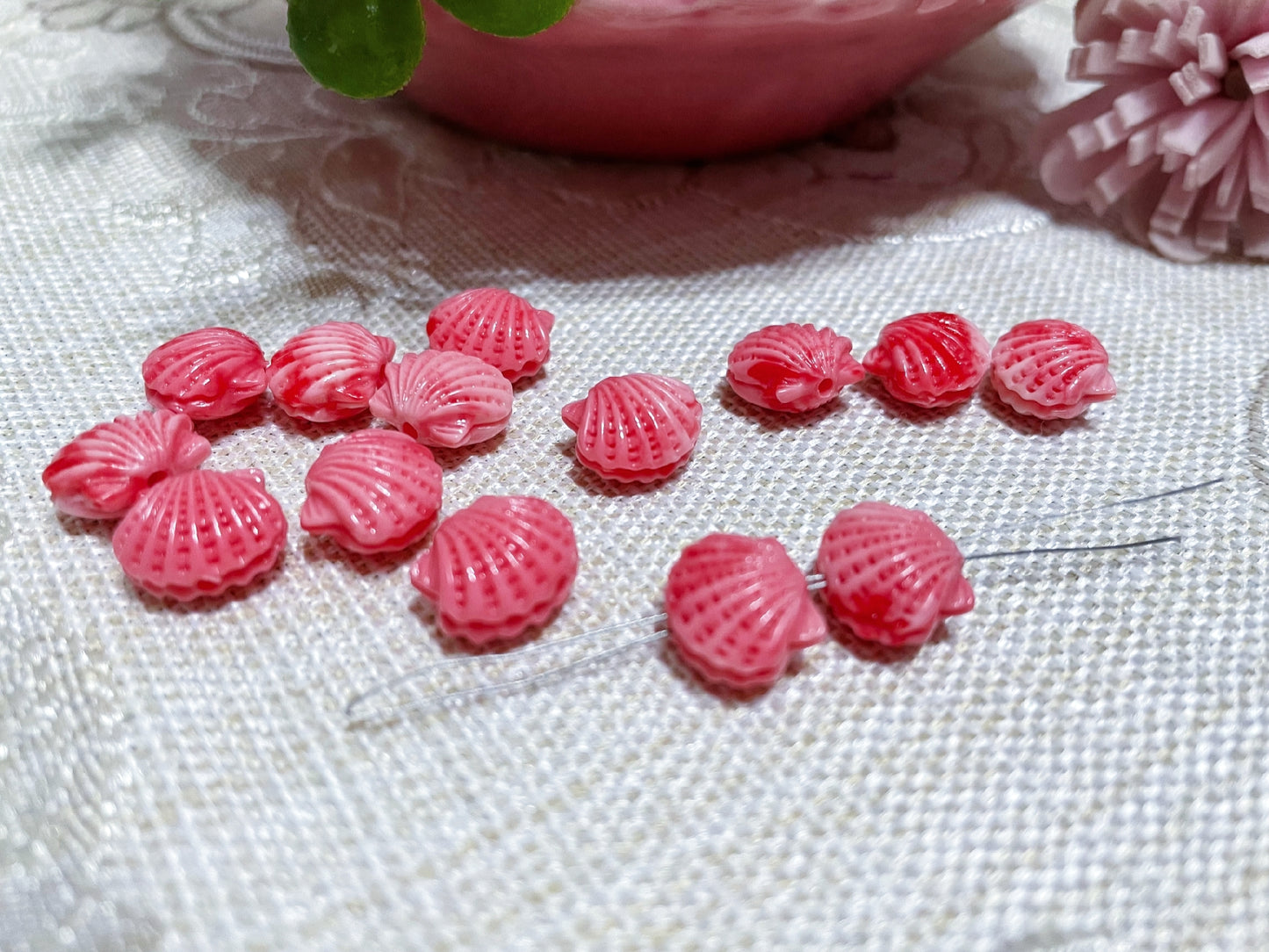 DIY charms for jewelry-Shell Powder embossing